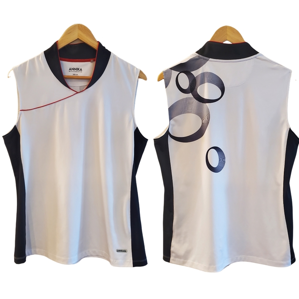 NIKA Women's White and Black Tank Top